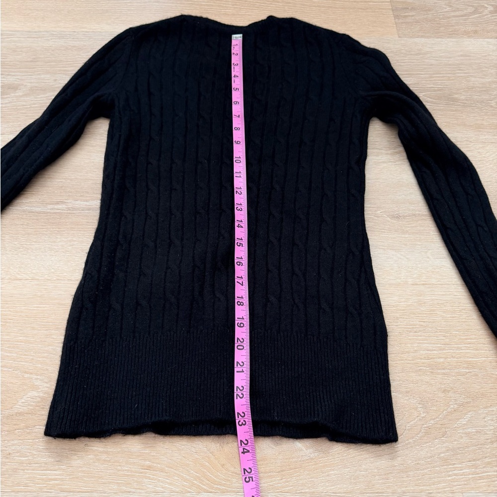Vineyard Vines 100% Cashmere Cable Knit Sweater Black Pullover Women’s XXS-XS-S - Picture 6 of 12